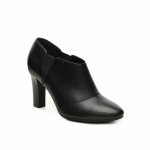 Lauren Ralph Lauren Black Leather Heeled Ankle Booties ‘Brittni’